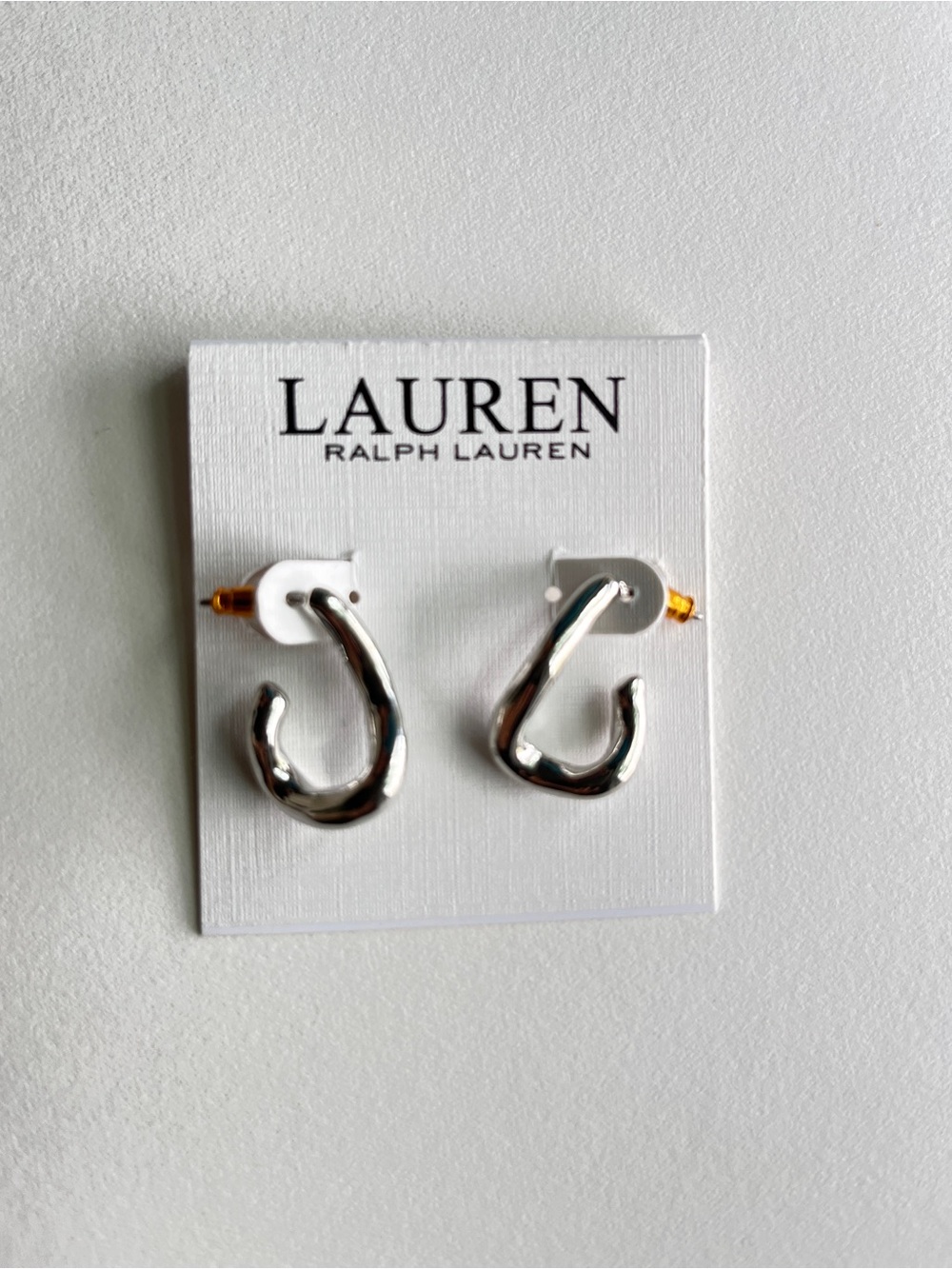 LAUREN Ralph Lauren Silver Twisted Hoop Earrings